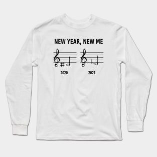 Funny New Year Resolution  - Music Note Meme 2021 Long Sleeve T-Shirt